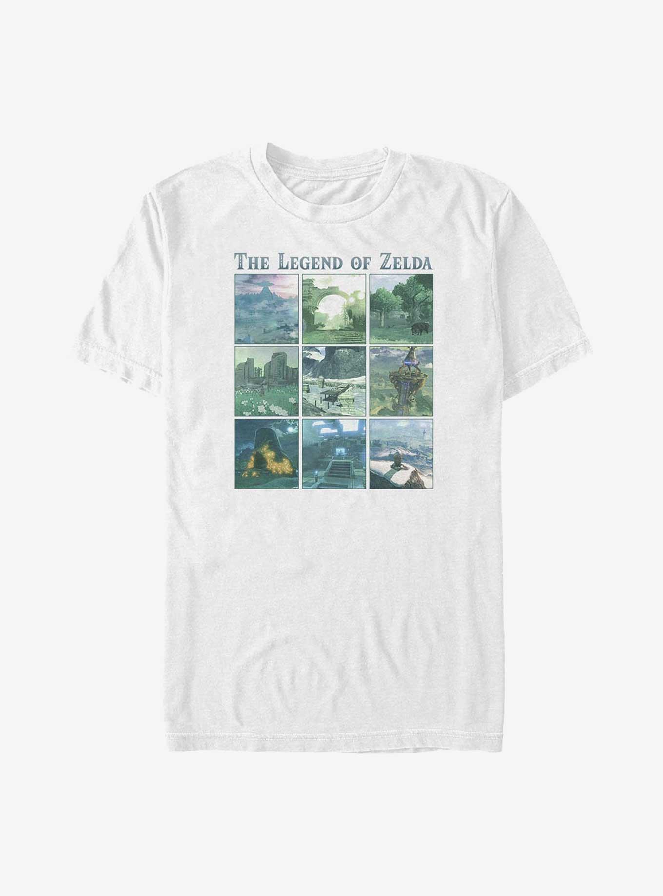The Legend of Zelda Breath of the Wild Locations Big & Tall T-Shirt, WHITE, hi-res