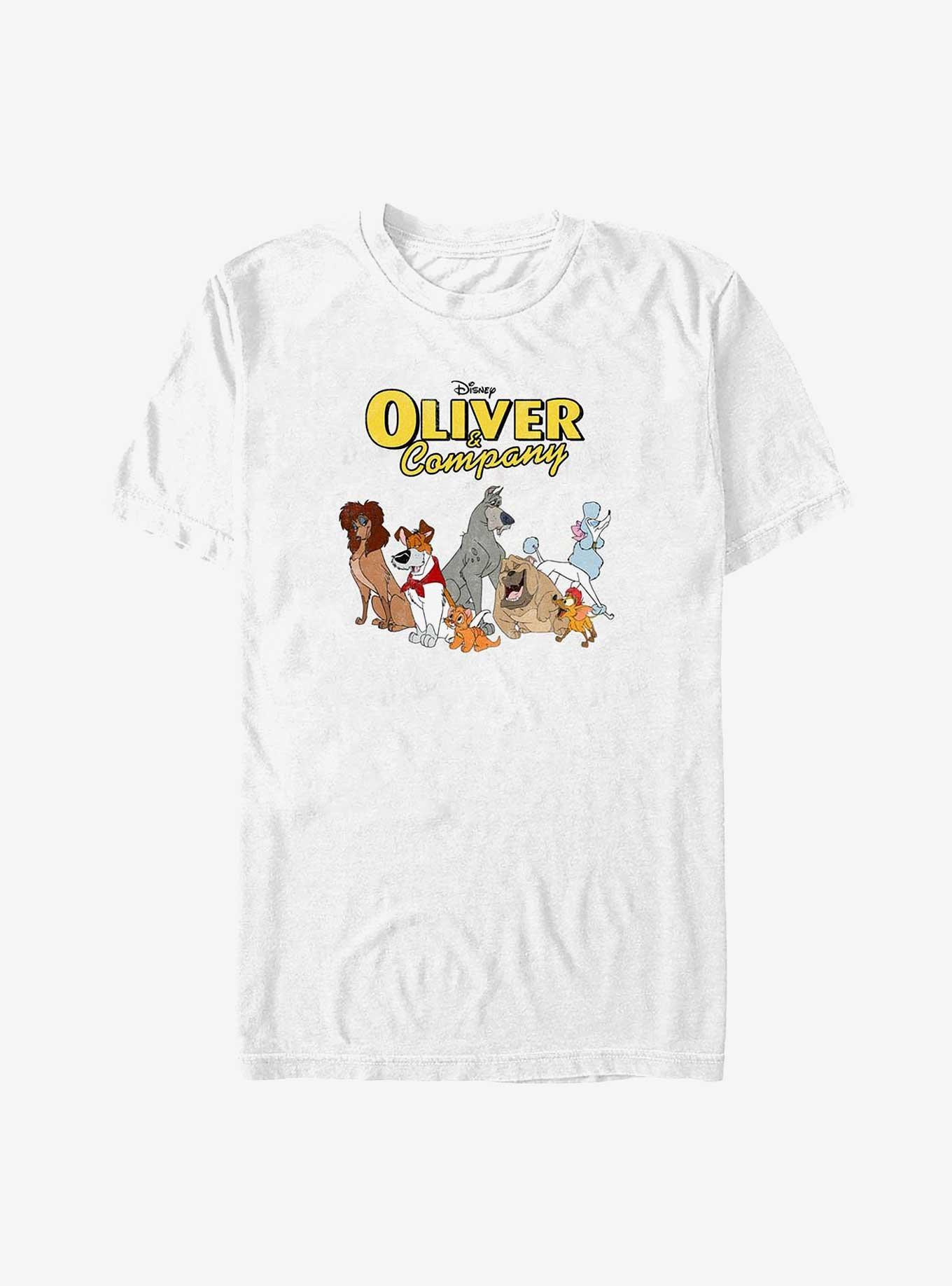 Disney Oliver & Company Retro Group Shot Big & Tall T-Shirt, WHITE, hi-res