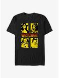 WWE WrestleMania Legends The Undertaker Ultimate Warrior Jake Thee Snake and Bret Hart Big & Tall T-Shirt, BLACK, hi-res