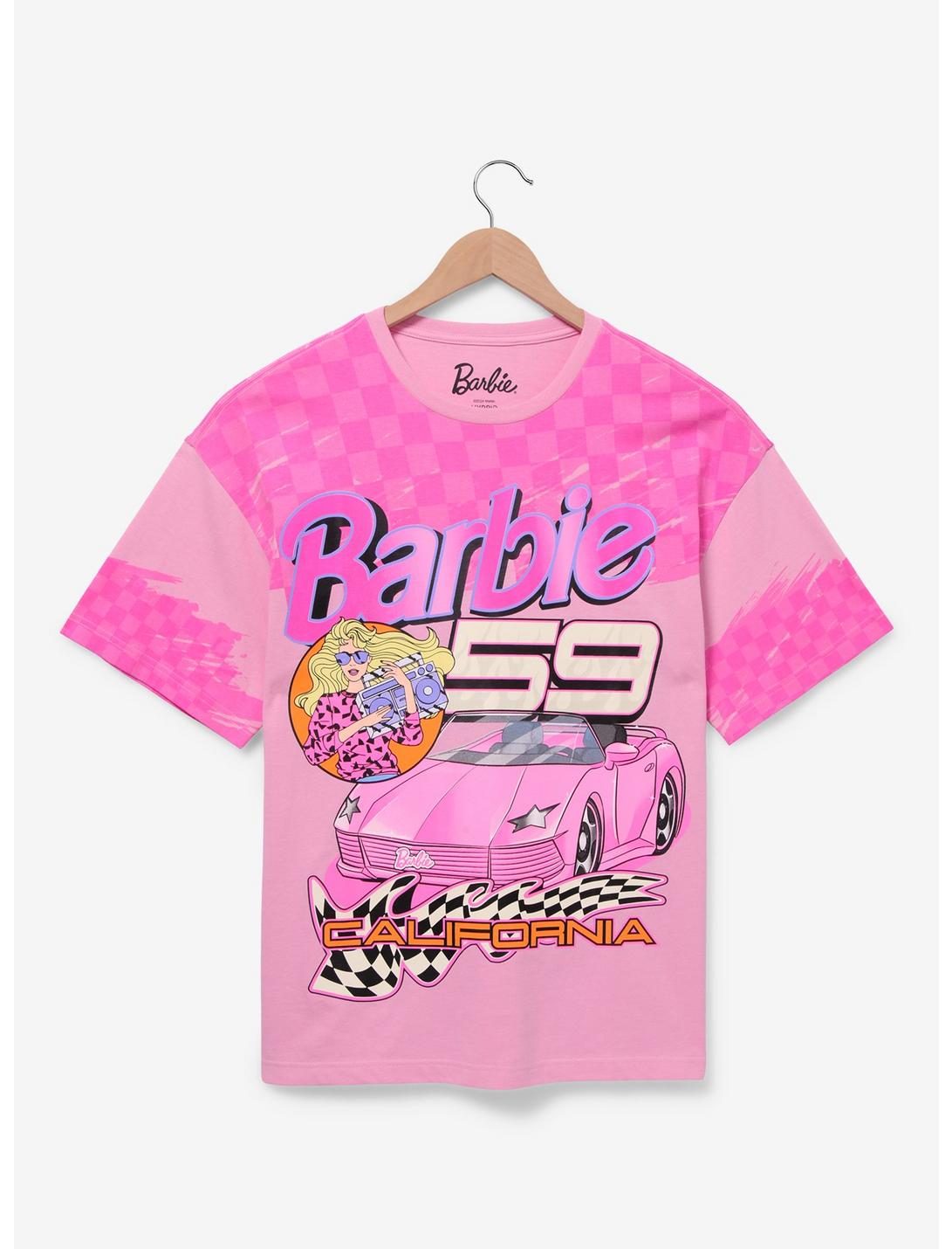 Barbie Pink Allover Print Racing T-Shirt — BoxLunch Exclusive, MULTI, hi-res