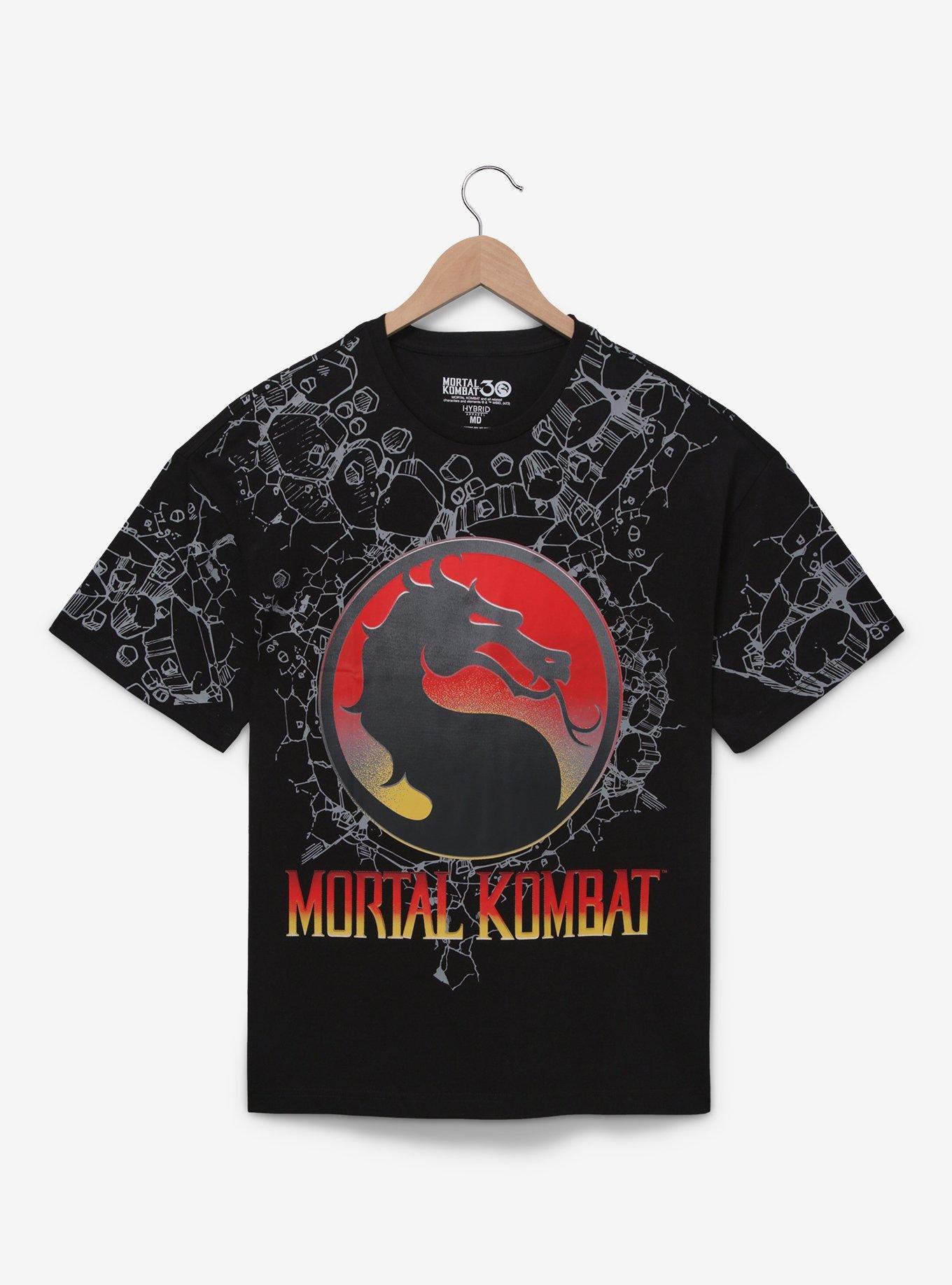 Mortal Kombat Black Allover Print T-Shirt - BoxLunch Exclusive, , hi-res