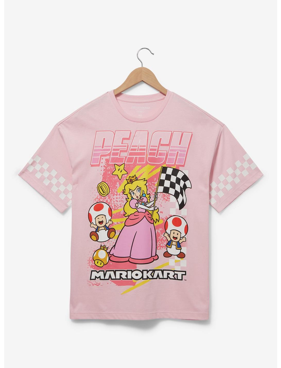 Nintendo Mario Kart Princess Peach Checkered Racing T-Shirt — BoxLunch Exclusive, MULTI, hi-res