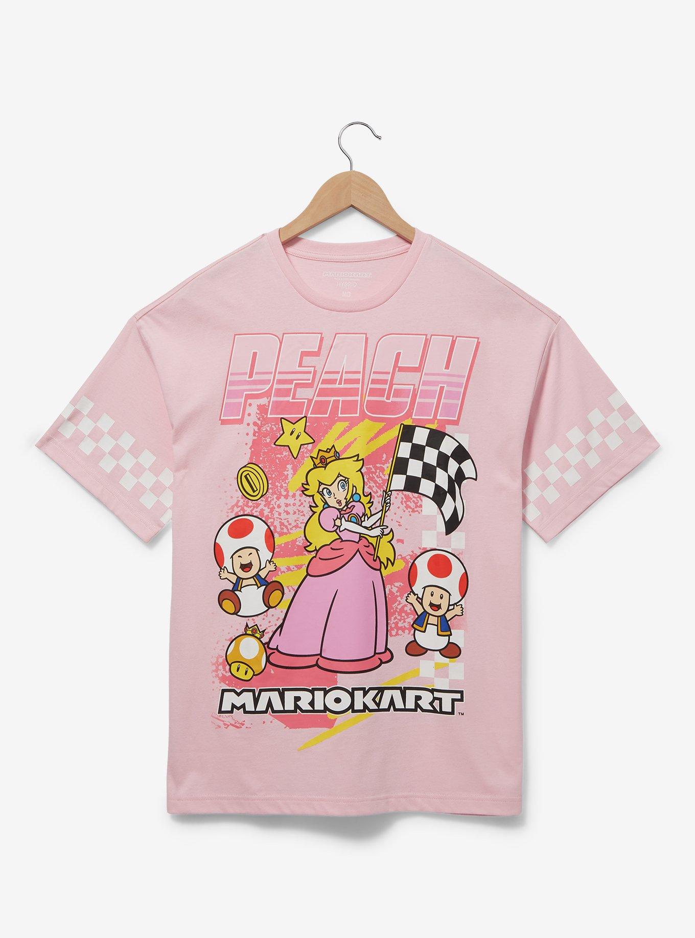 Nintendo Mario Kart Princess Peach Checkered Racing T-Shirt — BoxLunch Exclusive, , hi-res