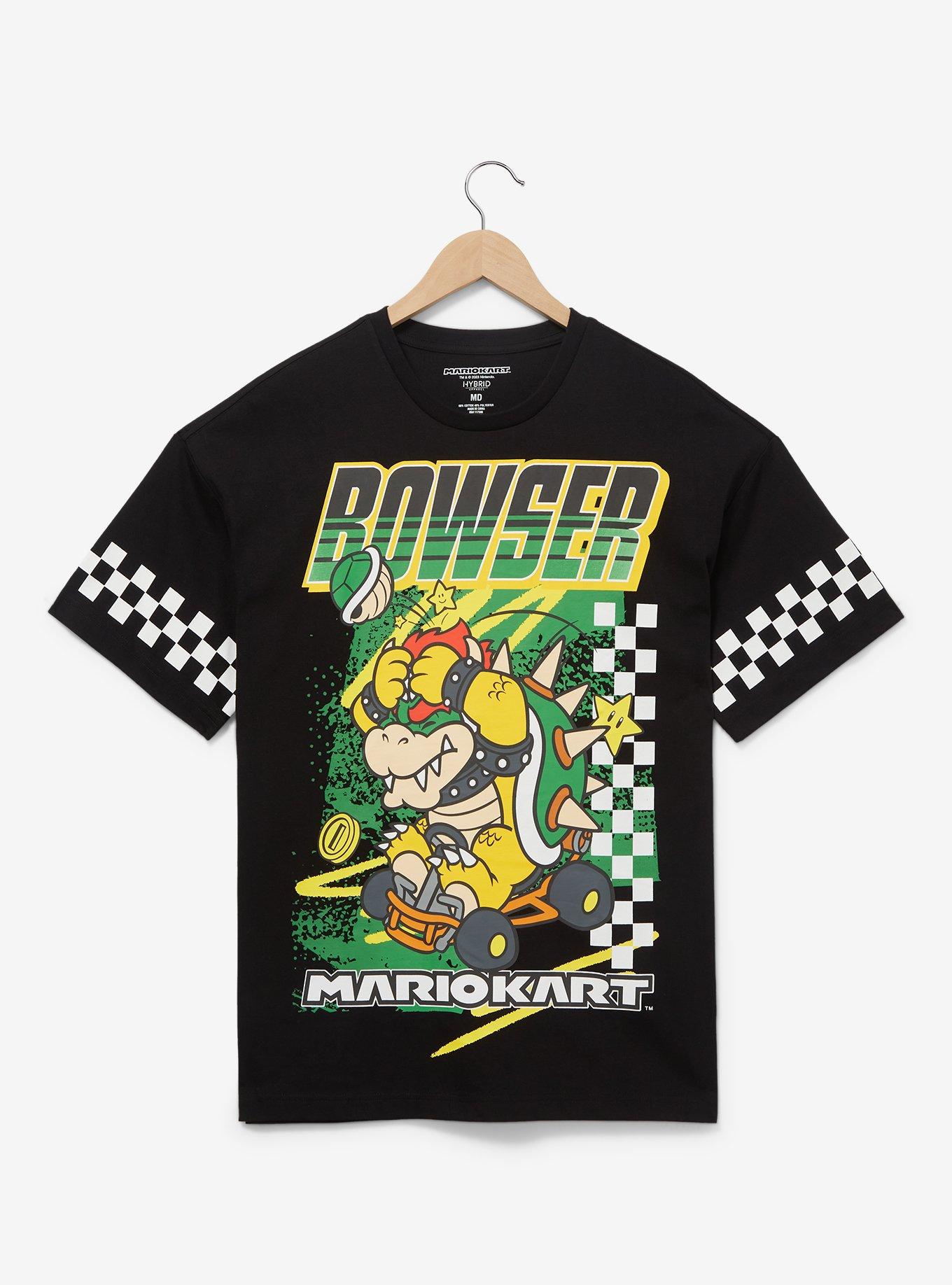 Nintendo Mario Kart Bowser Checkered Racing T-Shirt &mdash; BoxLunch Exclusive, MULTI, hi-res
