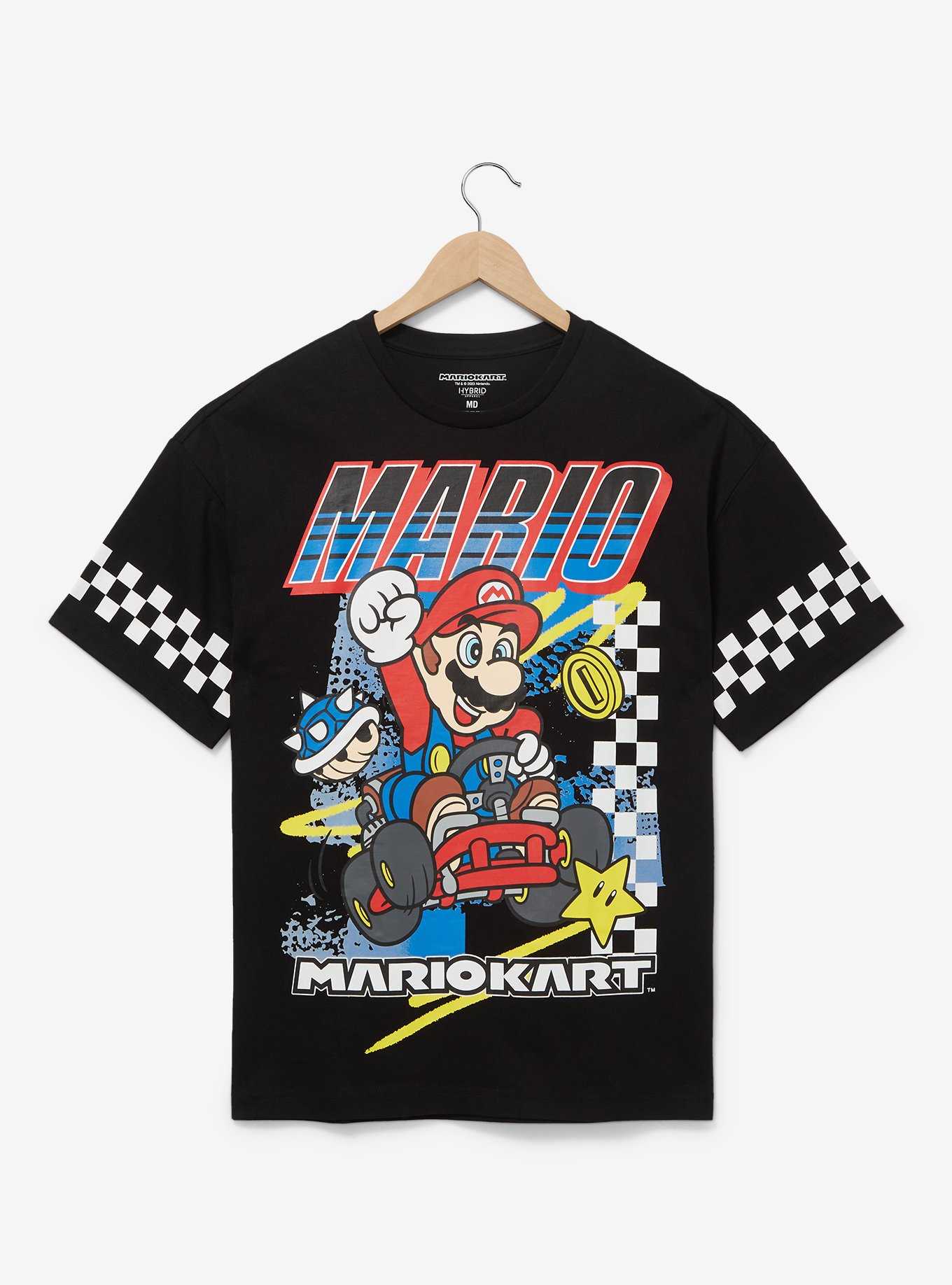 Nintendo Mario Kart Mario Checkered Racing T-Shirt — BoxLunch Exclusive, , hi-res