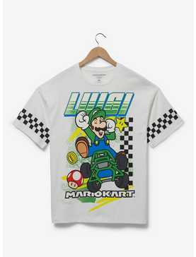 Nintendo Mario Kart Luigi Checkered Racing T-Shirt — BoxLunch Exclusive, , hi-res