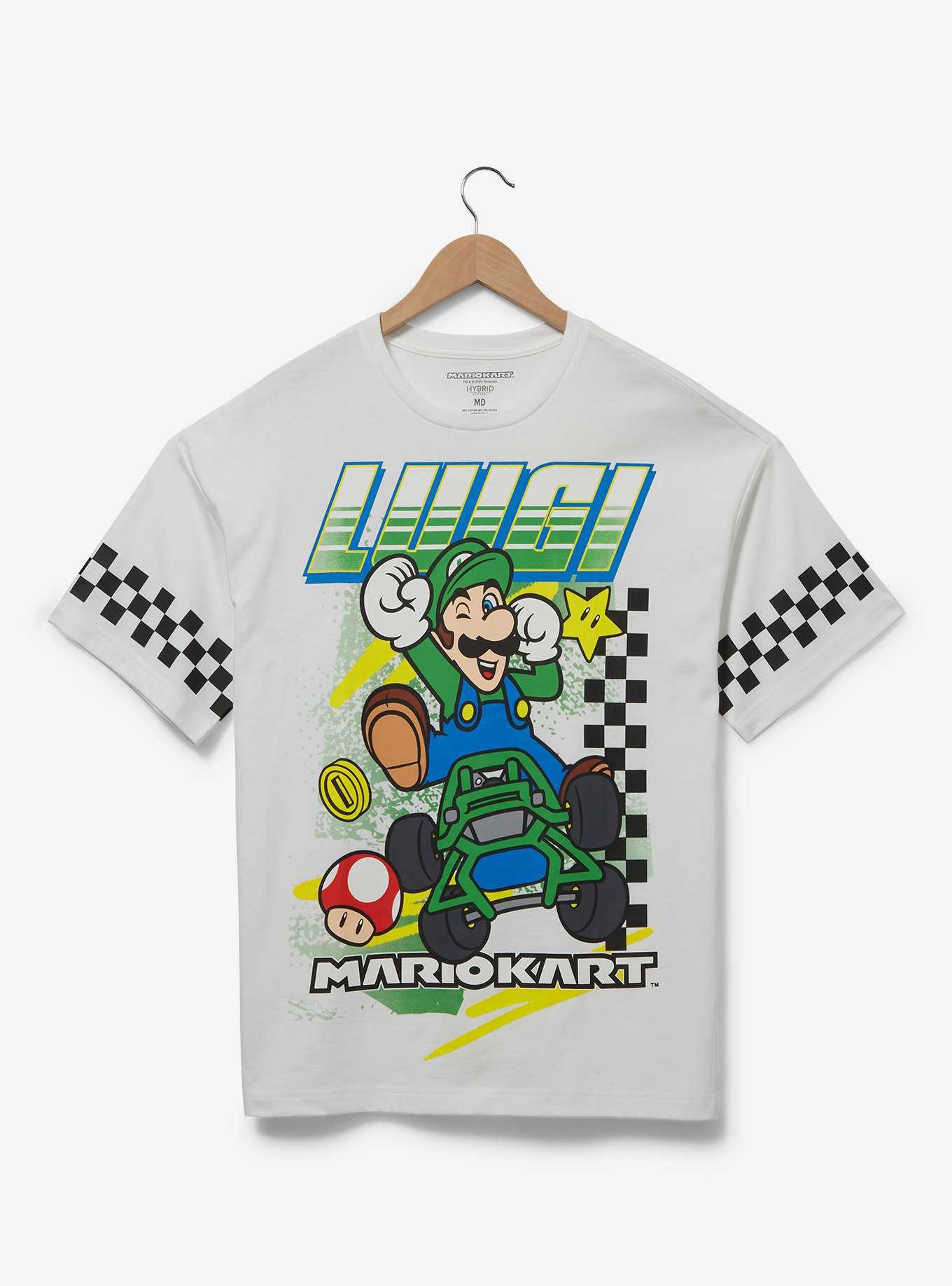 Nintendo Mario Kart Luigi Checkered Racing T-Shirt — BoxLunch Exclusive, , hi-res