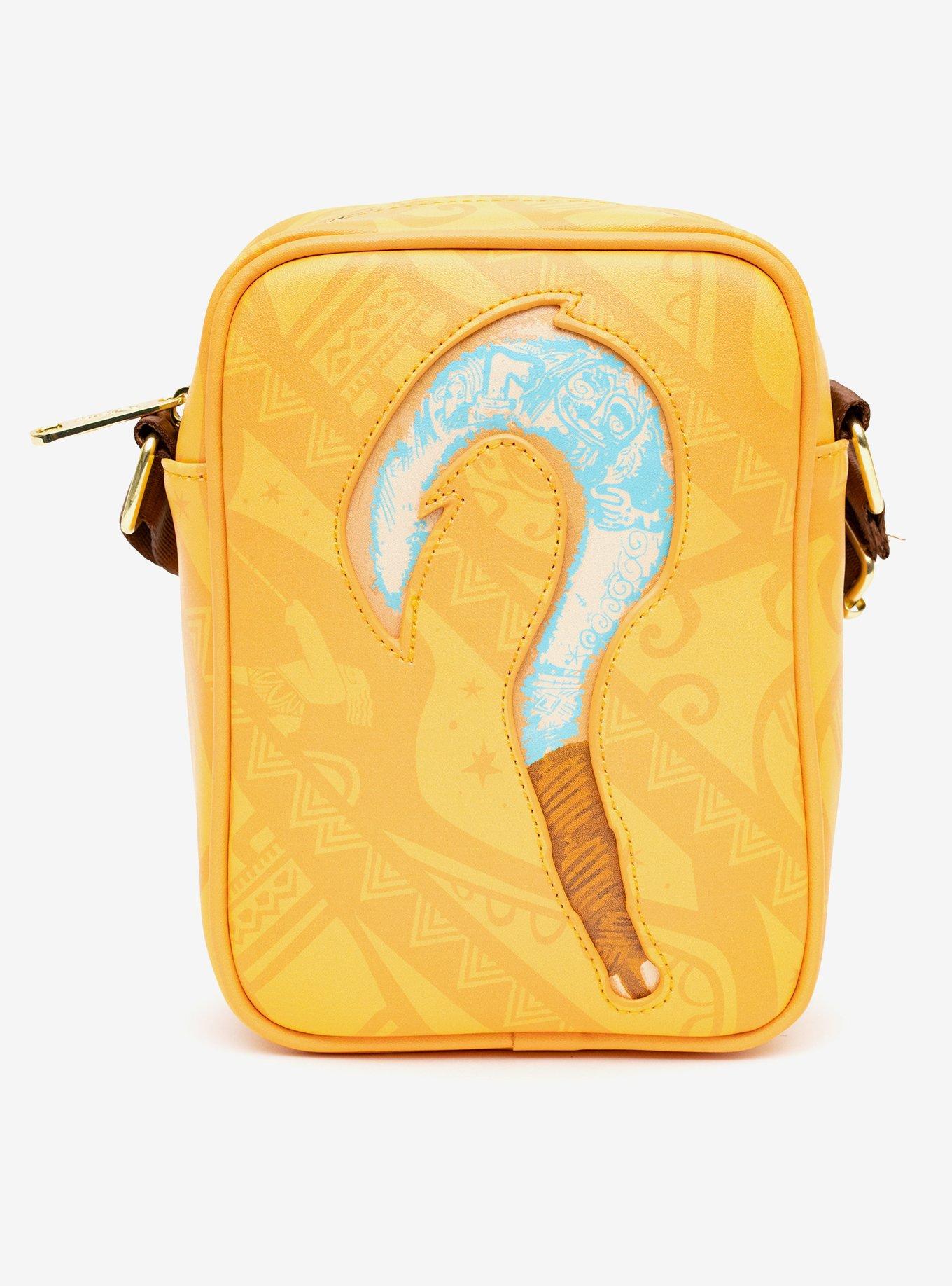 Hot Topic Disney Moana Maui Glow In The Dark Fish Hook And Pose Orange  Crossbody Bag
