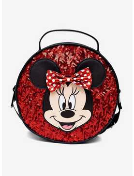 Disney Minnie Mouse Bow Applique Red Sequin Crossbody Bag, , hi-res