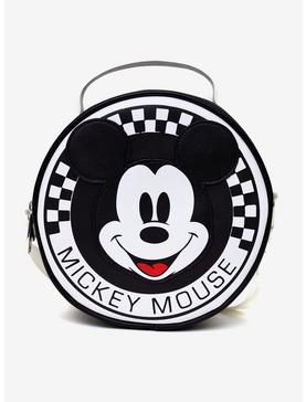 Disney Mickey Mouse Smiling Face Applique Checkered Crossbody Bag, , hi-res