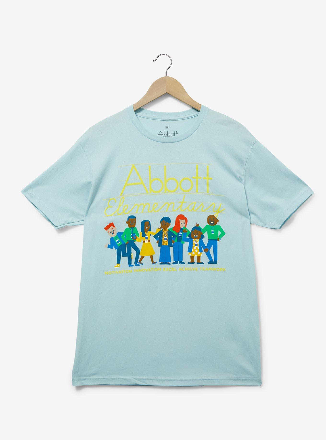 Abbott Elementary Cartoon Group Portrait T-Shirt - BoxLunch Exclusive, LIGHT BLUE, hi-res