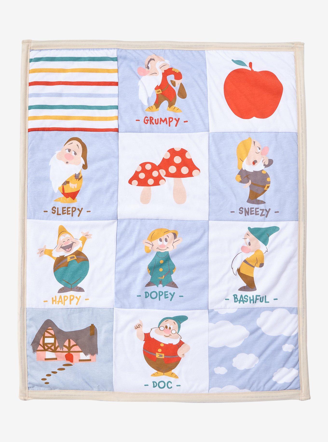 Disney Snow White and the Seven Dwarfs Character Quilted Baby Blanket — BoxLunch Exclusive, , hi-res