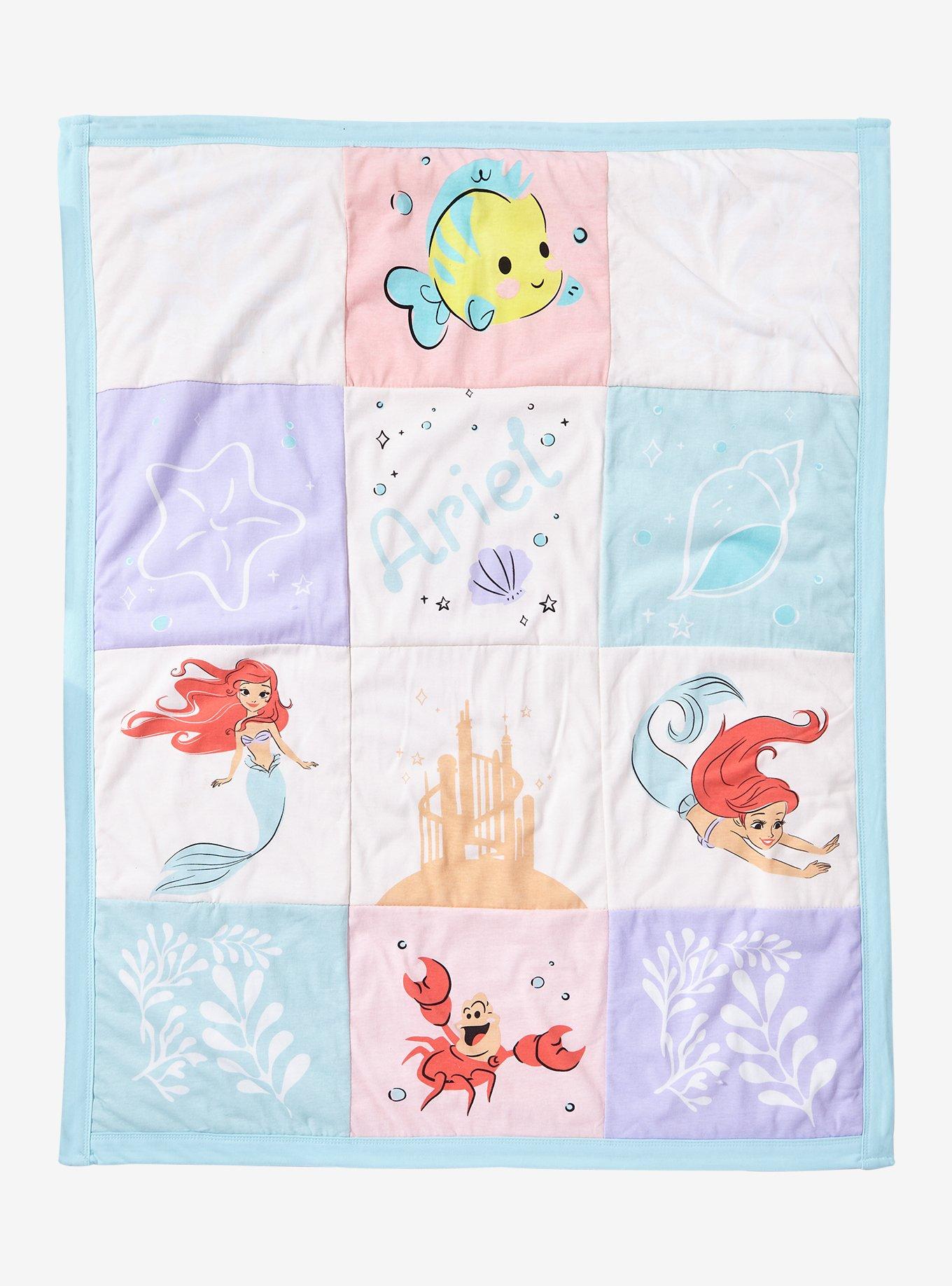 Disney The Little Mermaid Ariel and Flounder Quilted Baby Blanket &mdash; BoxLunch Exclusive, , hi-res