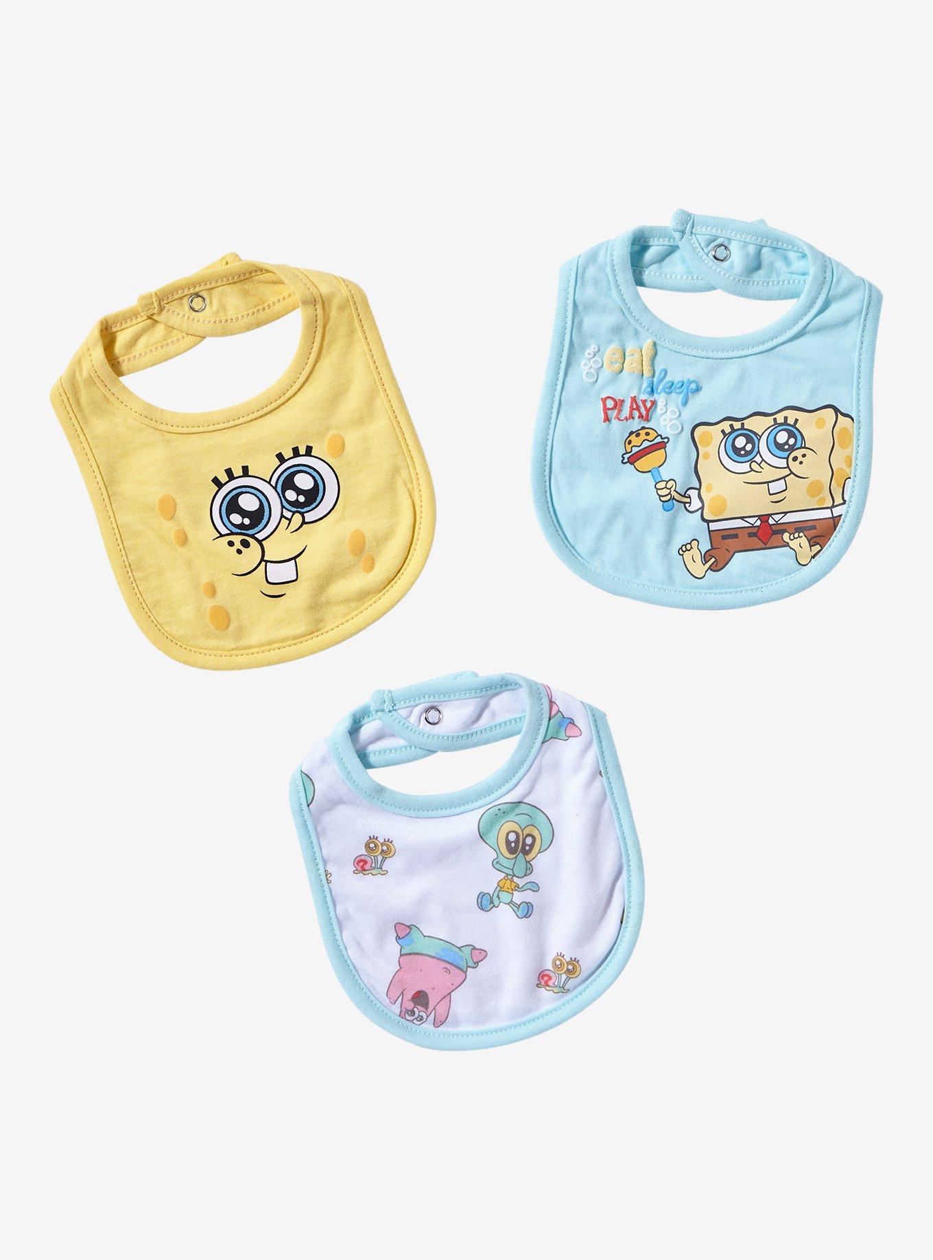 SpongeBob SquarePants Chibi Character Bib Set — BoxLunch Exclusive, , hi-res