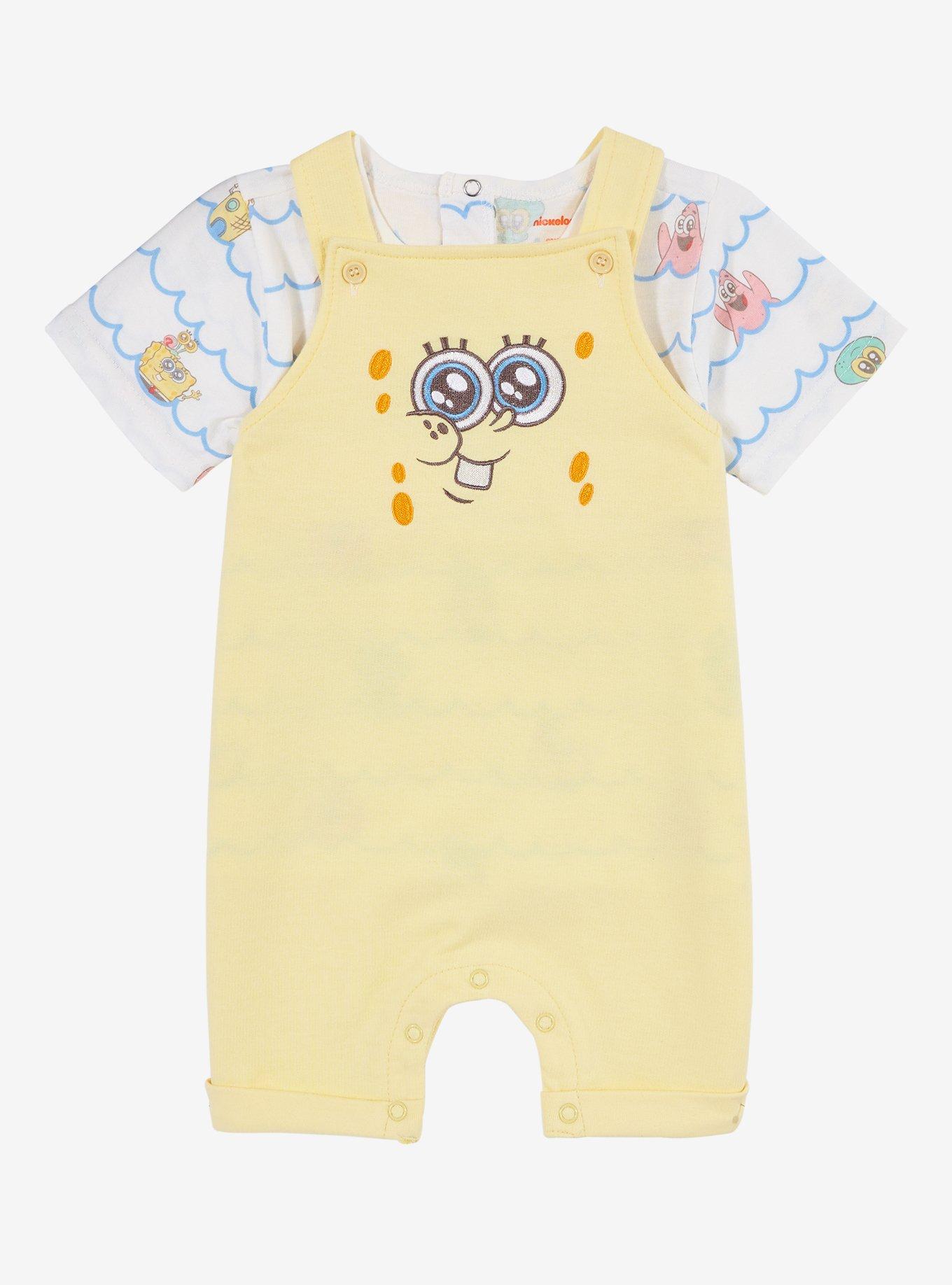 SpongeBob SquarePants Chibi SpongeBob Infant T-Shirt and Overall Set - BoxLunch Exclusive, , hi-res