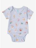 Disney Snow White and the Seven Dwarfs Allover Print Infant One-Piece — BoxLunch Exclusive, PERIWINKLE, hi-res