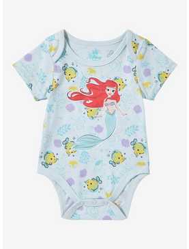 Disney The Little Mermaid Ariel & Flounder Allover Print Infant One-Piece — BoxLunch Exclusive, , hi-res