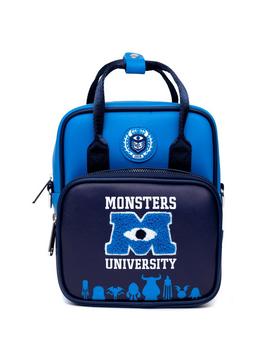 Disney Monsters University Chenille Patch With Monsters Print Blues Crossbody Bag, , hi-res