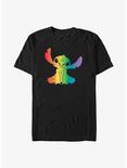 Disney Lilo & Stitch Stitch Rainbow Fill Big & Tall T-Shirt, BLACK, hi-res