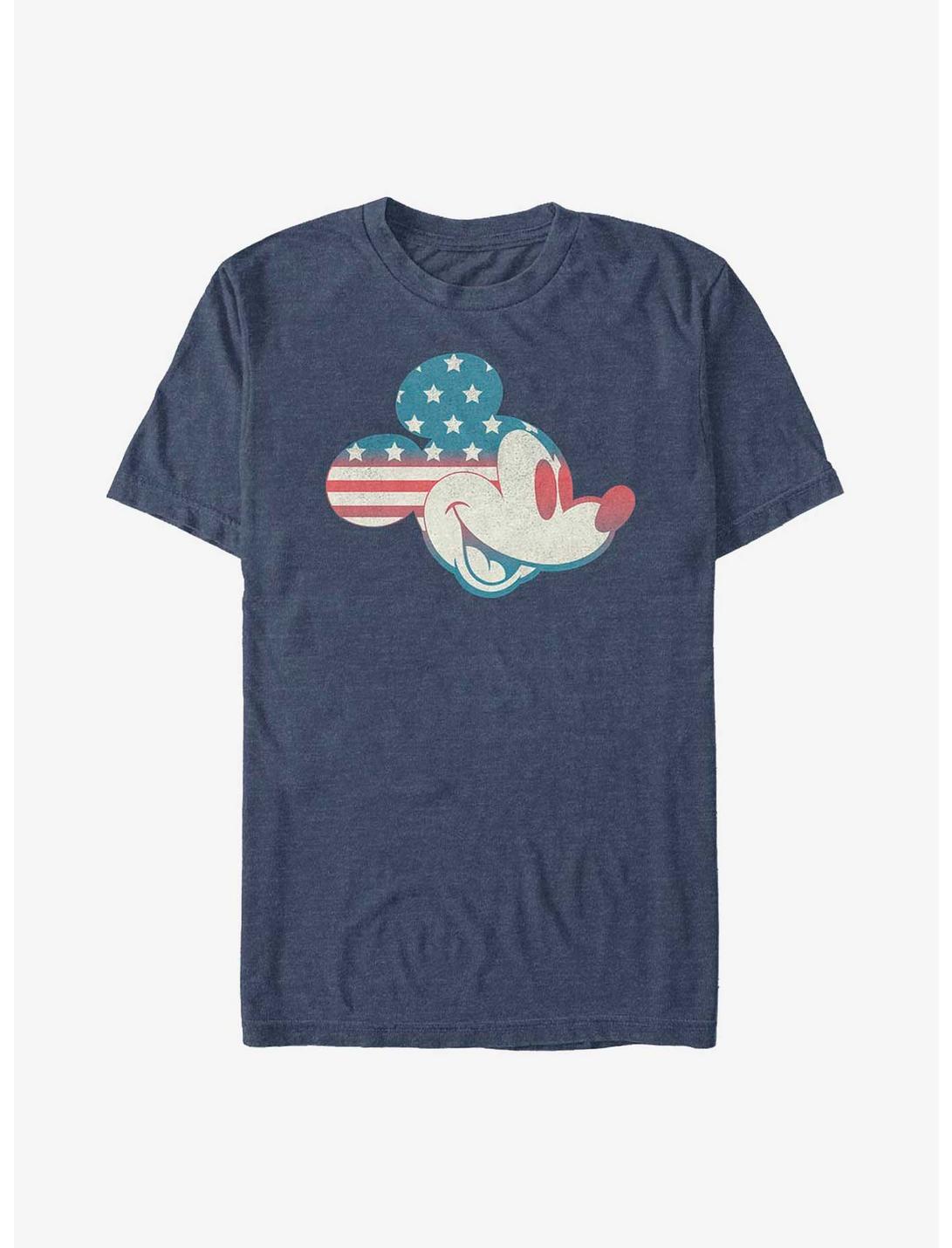 Disney Mickey Mouse Americana Flag Fill Big & Tall T-Shirt, NAVY HTR, hi-res
