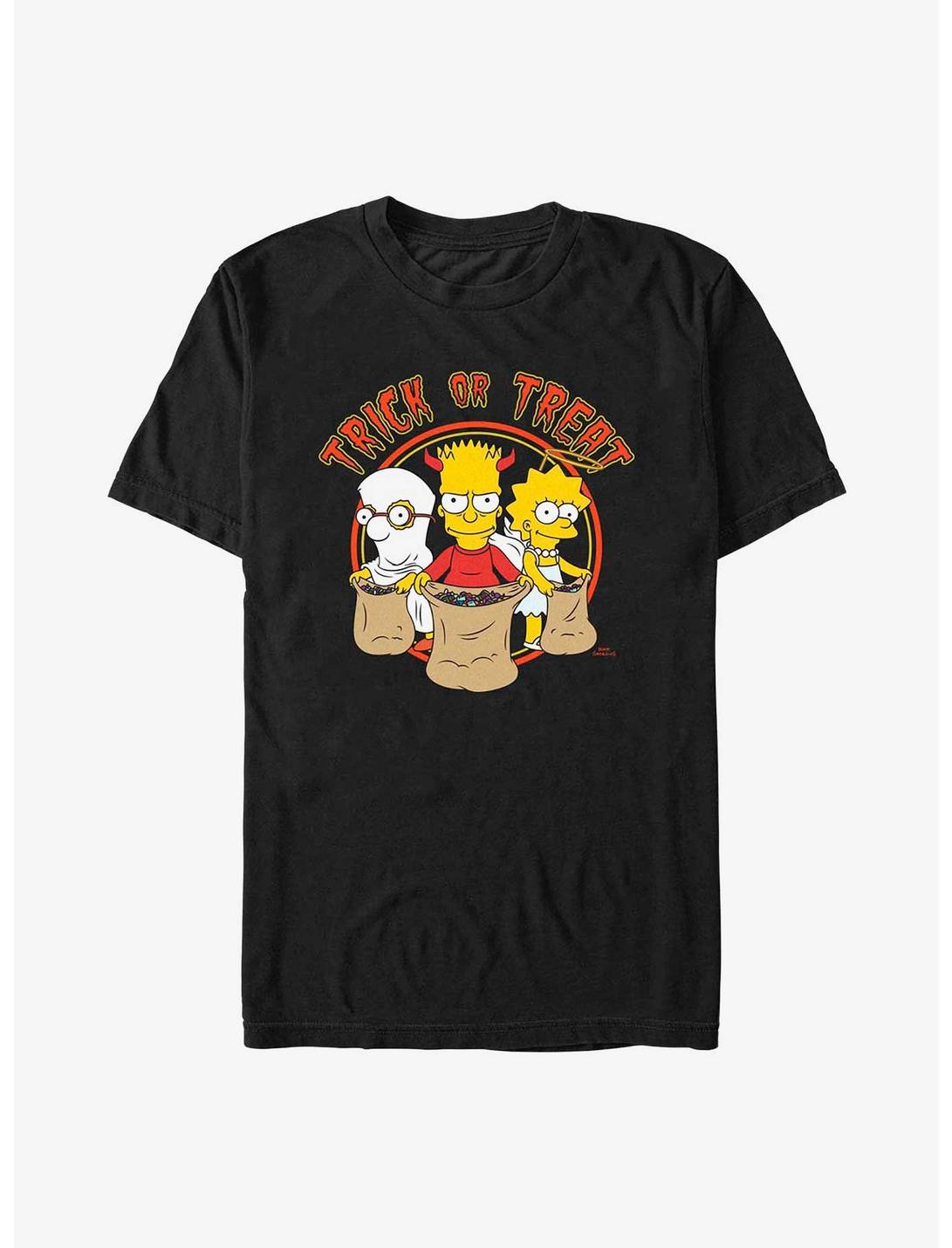The Simpsons Trick Trio Milhouse Bart and Lisa Big & Tall T-Shirt, BLACK, hi-res