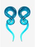 Glass Turquoise Swirl Taper 2 Pack, MULTI, hi-res