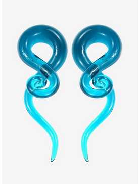 Glass Turquoise Swirl Taper 2 Pack, , hi-res