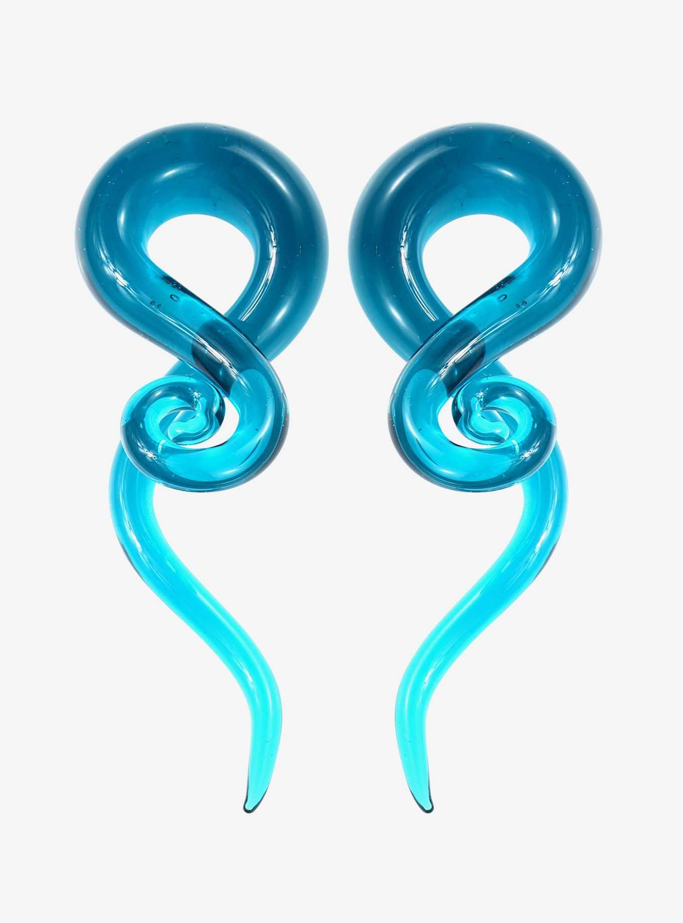 Glass Turquoise Swirl Taper 2 Pack, , hi-res