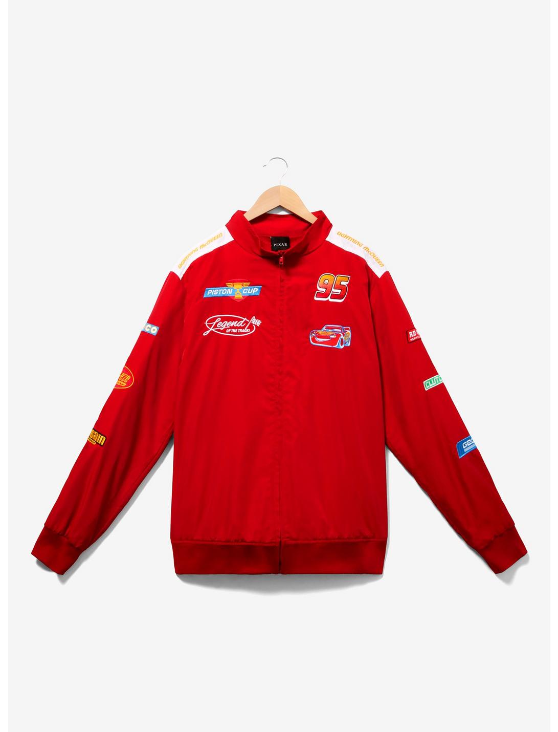 Disney Pixar Cars Lightning McQueen Racing Track Jacket — BoxLunch Exclusive, RED, hi-res