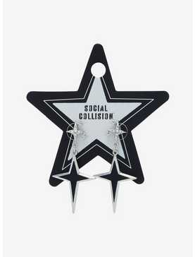 Social Collision Black Star Cluster Earrings, , hi-res