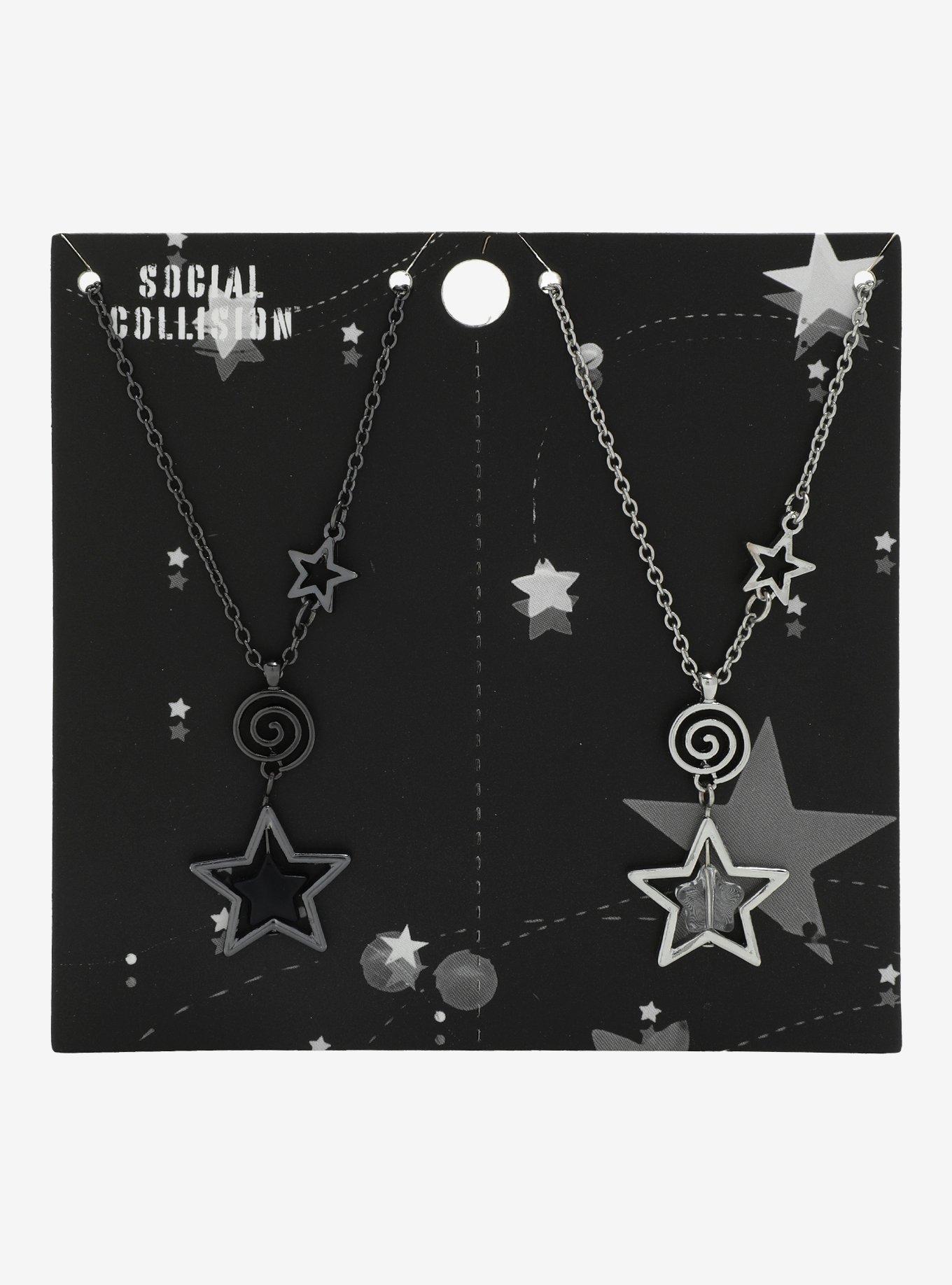 Social Collision Star Swirl Best Friend Necklace Set, , hi-res