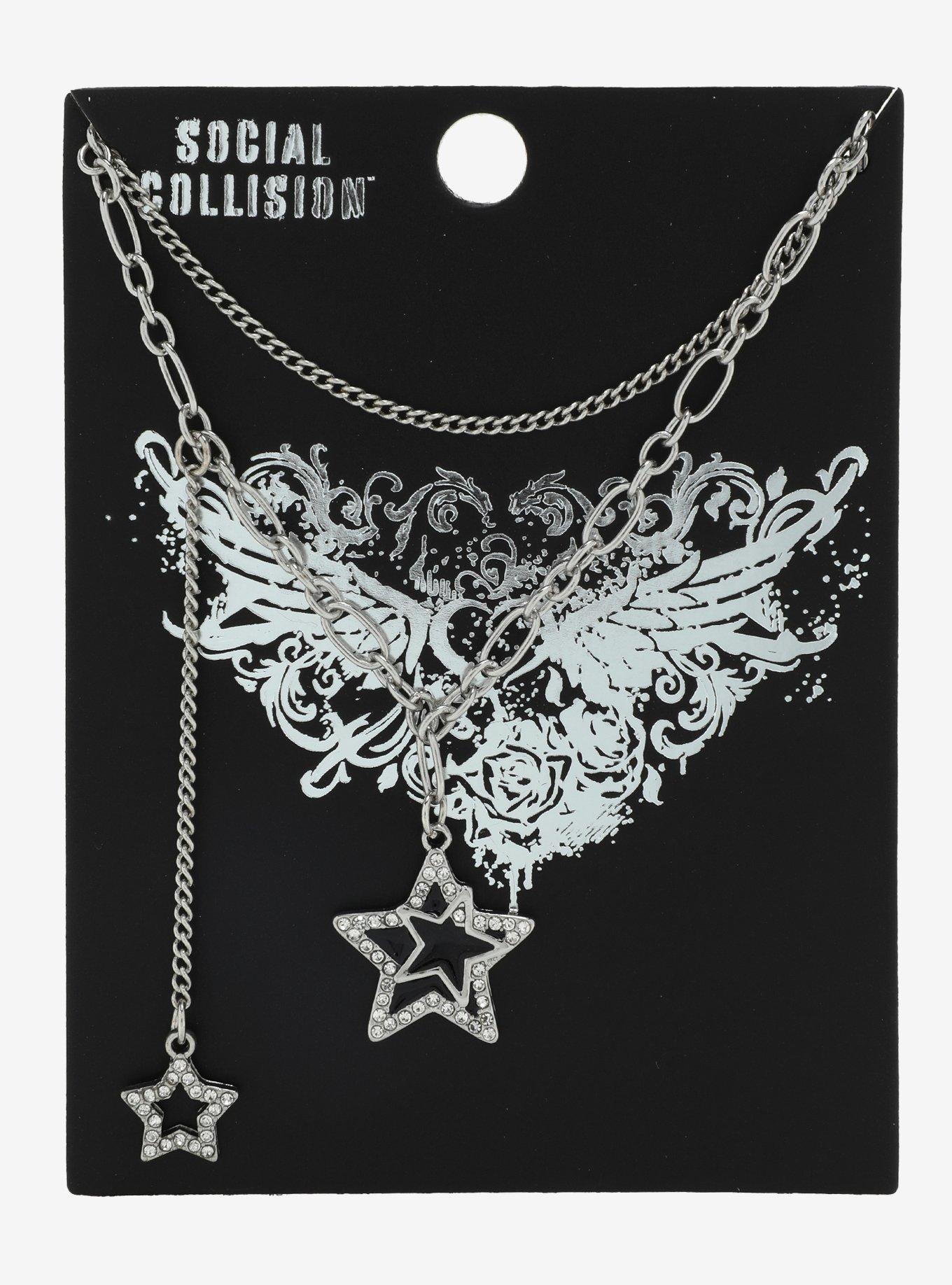 Social Collision Double Layer Star Necklace