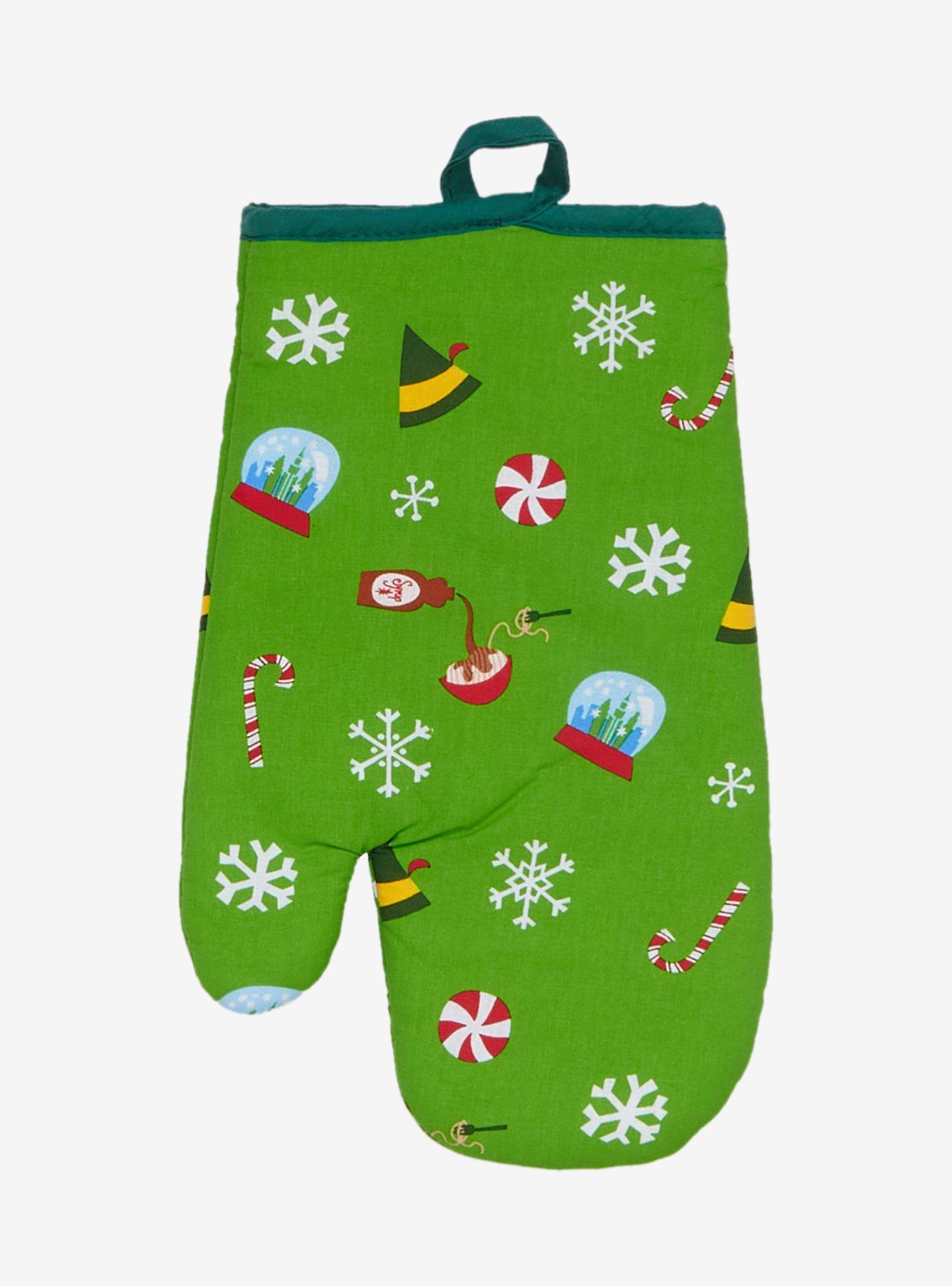 Elf Christmas Icons Oven Mitt, , hi-res