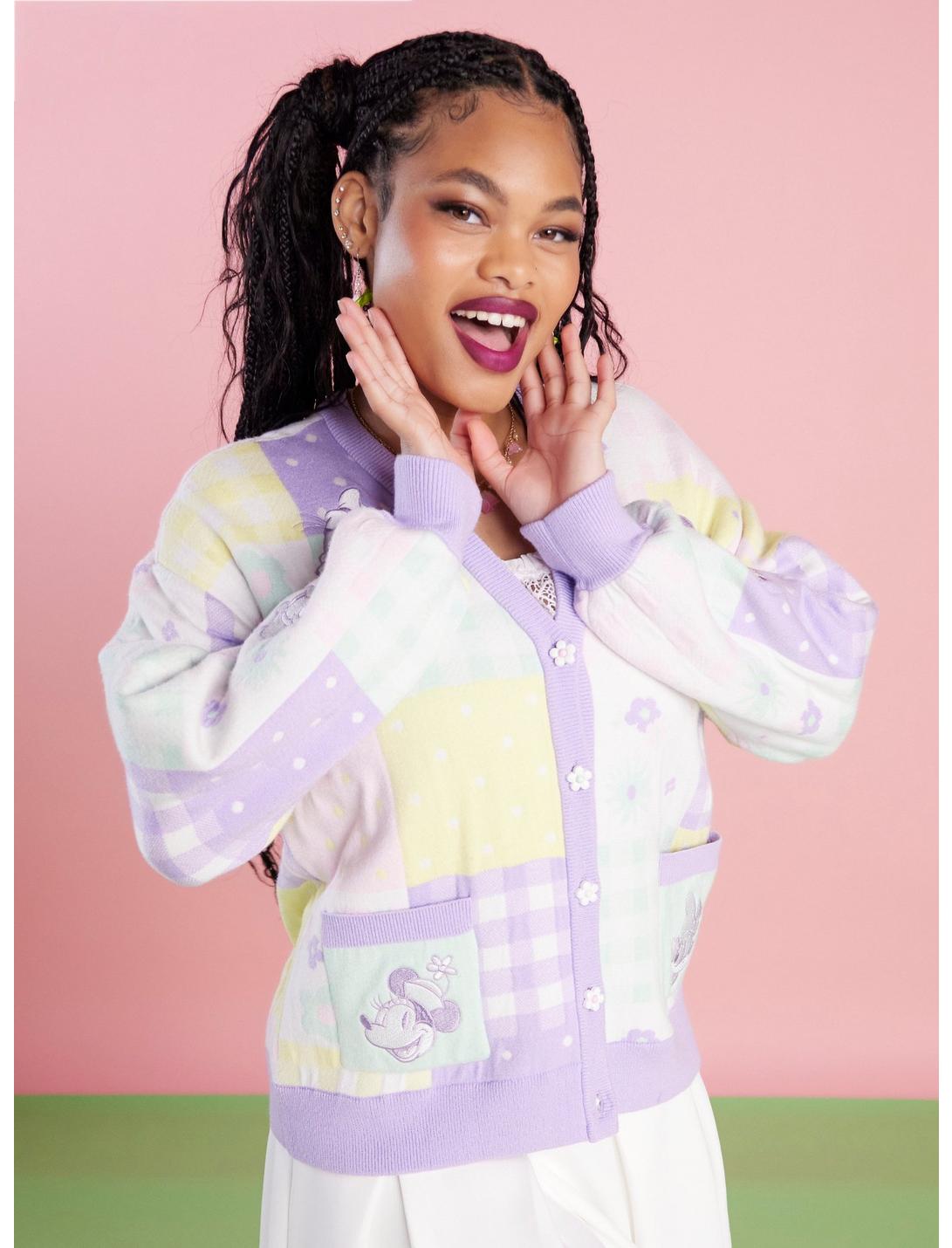 Her Universe Disney Mickey Mouse And Friends Pastel Gingham Girls Cardigan, MULTI, hi-res