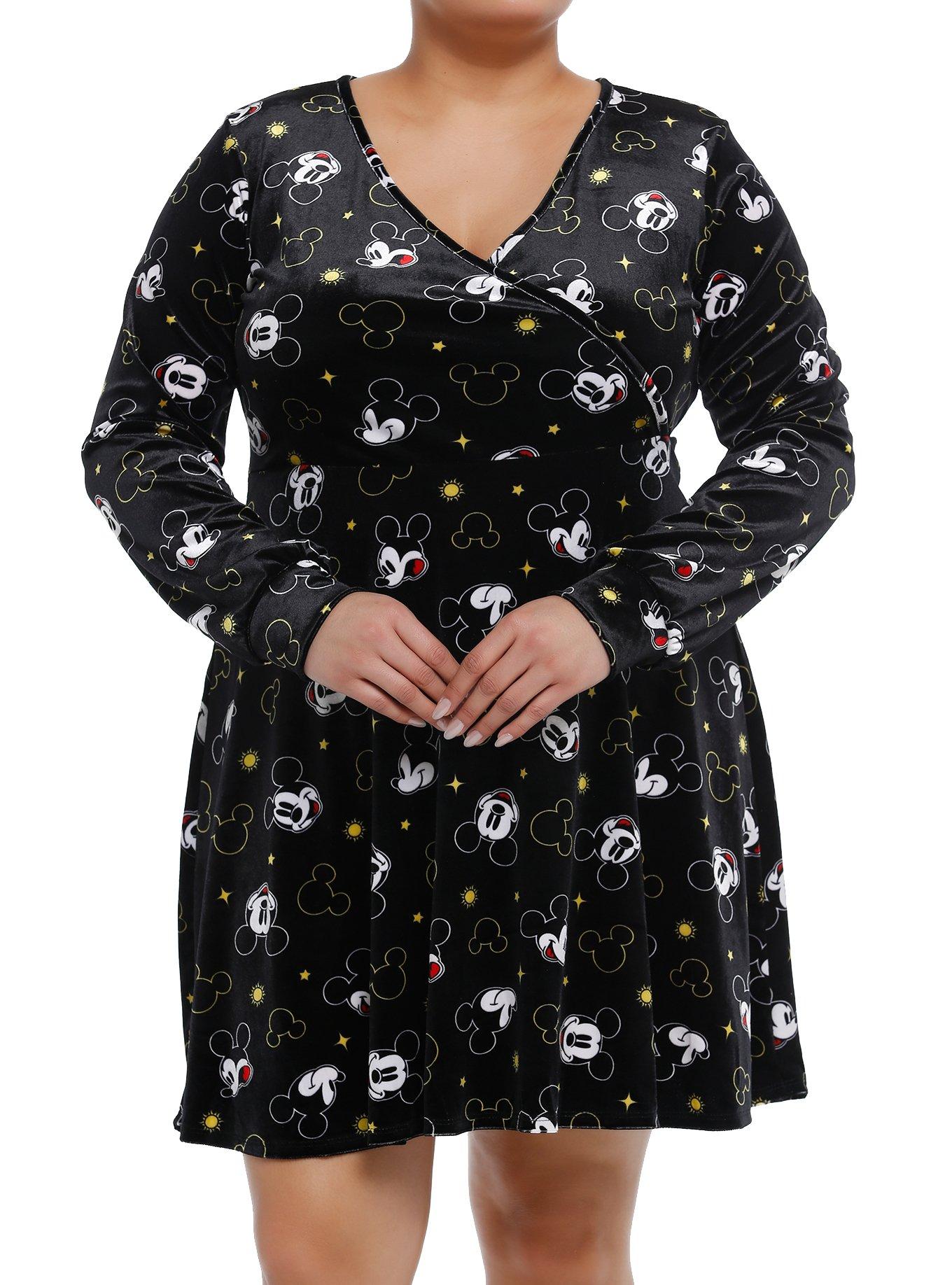 Disney Mickey Mouse Icons Velvet Dress Plus Size, MULTI, hi-res