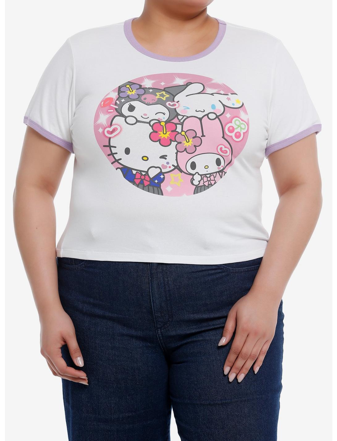 Hello Kitty And Friends Kogyaru Ringer Girls Baby T-Shirt Plus Size, MULTI, hi-res