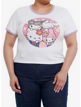 Hello Kitty And Friends Kogyaru Ringer Girls Baby T-Shirt Plus Size, , hi-res