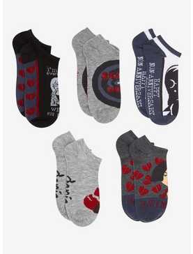 Daria Broken Heart No-Show Socks 5 Pair, , hi-res