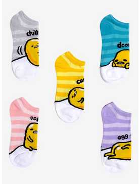 Gudetama Words Stripe No-Show Socks 5 Pair, , hi-res