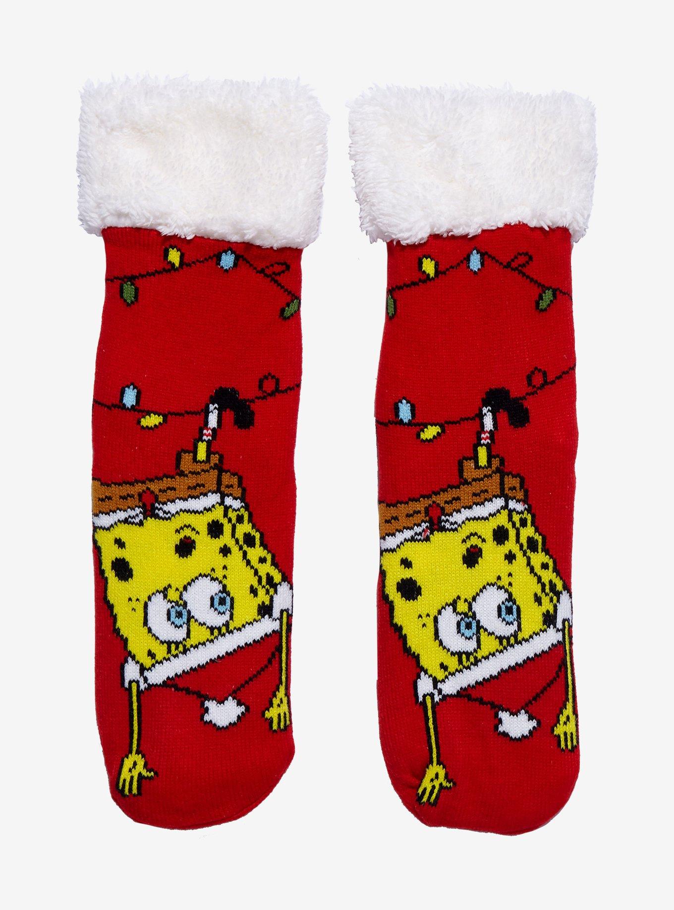 Spongebob SquarePants Men's Christmas Socks Santa Bob 'Ho HO Ho