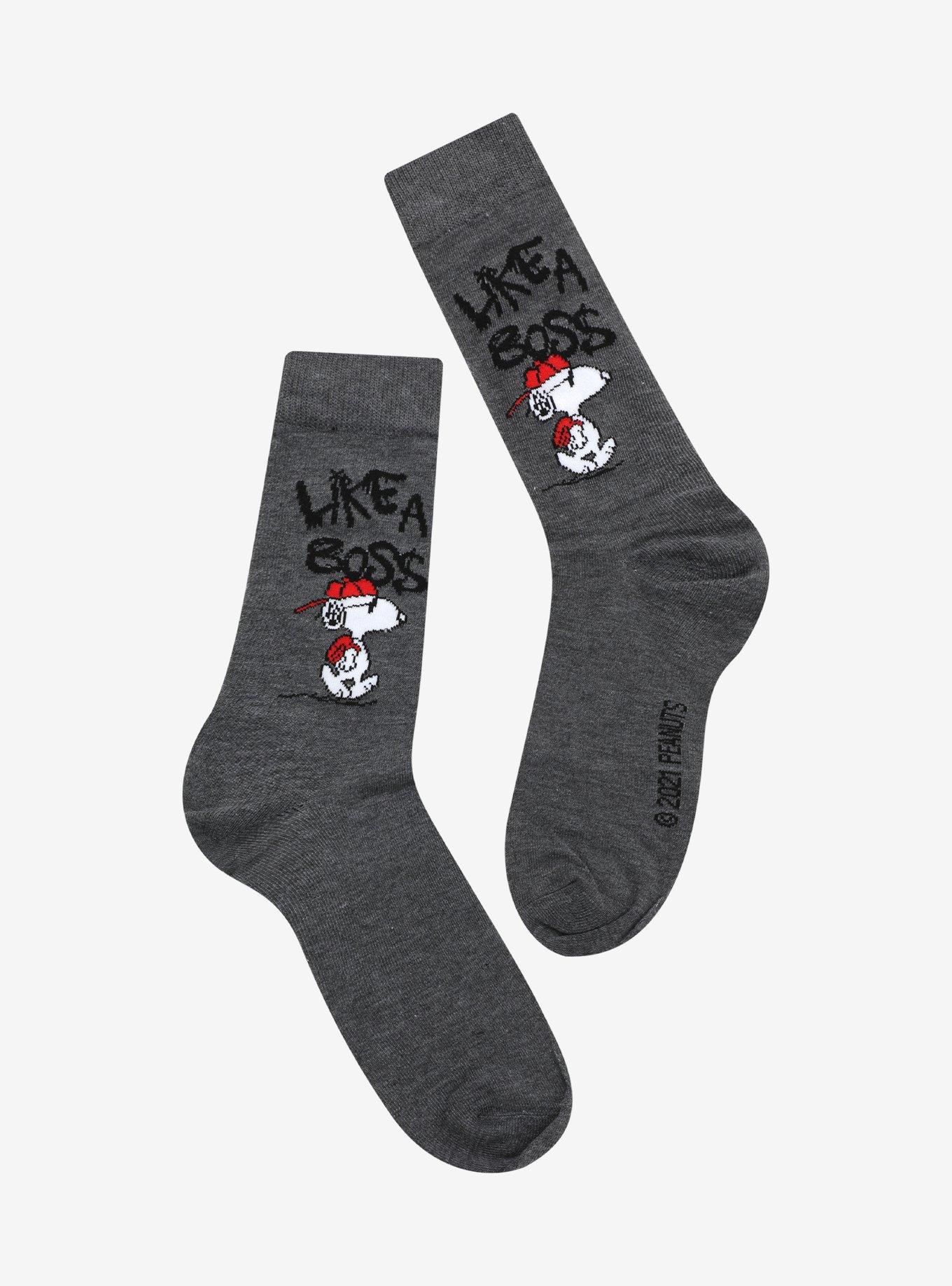 Peanuts Snoopy Like A Boss Crew Socks, , hi-res