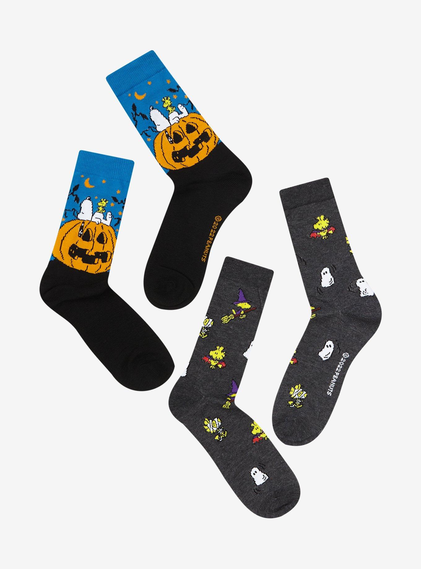 Peanuts Snoopy & Woodstock Halloween Costume Crew Socks 2 Pair, , hi-res