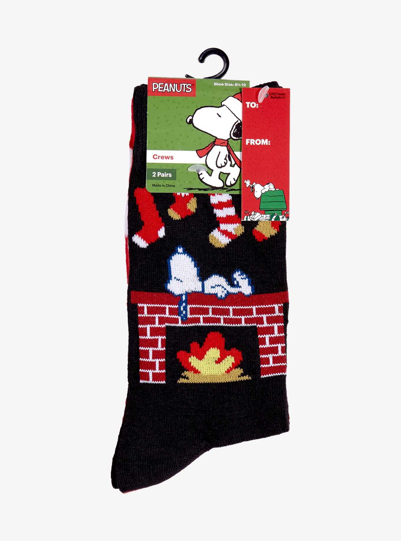 Peanuts Snoopy Holiday Decoration Crew Socks 2 Pair, , hi-res