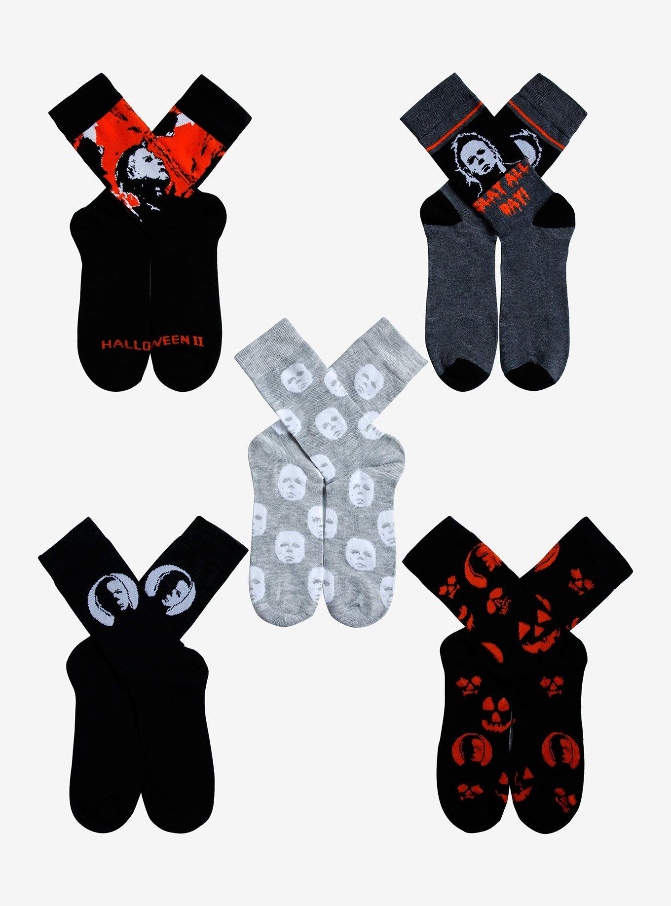 Halloween Michael Myers Crew Socks 5 Pair, , hi-res