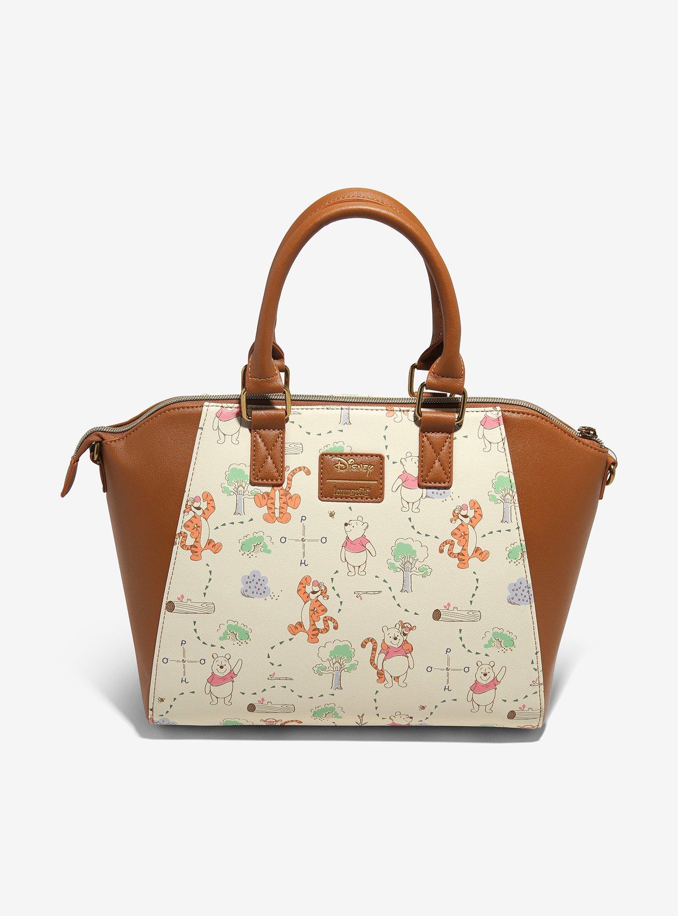 Loungefly Disney Winnie The Pooh Cream Map Satchel Bag, , hi-res