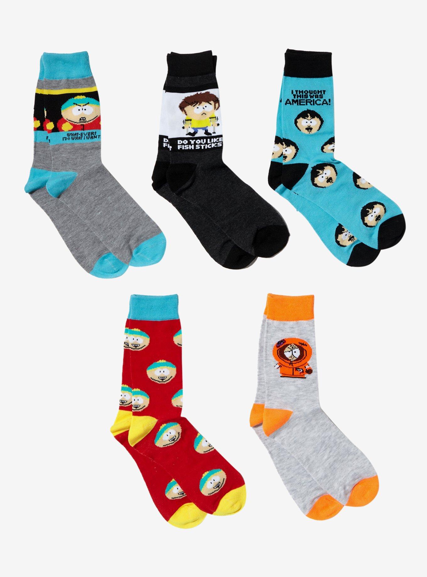 South Park Character Panels Crew Socks 5 Pair, , hi-res