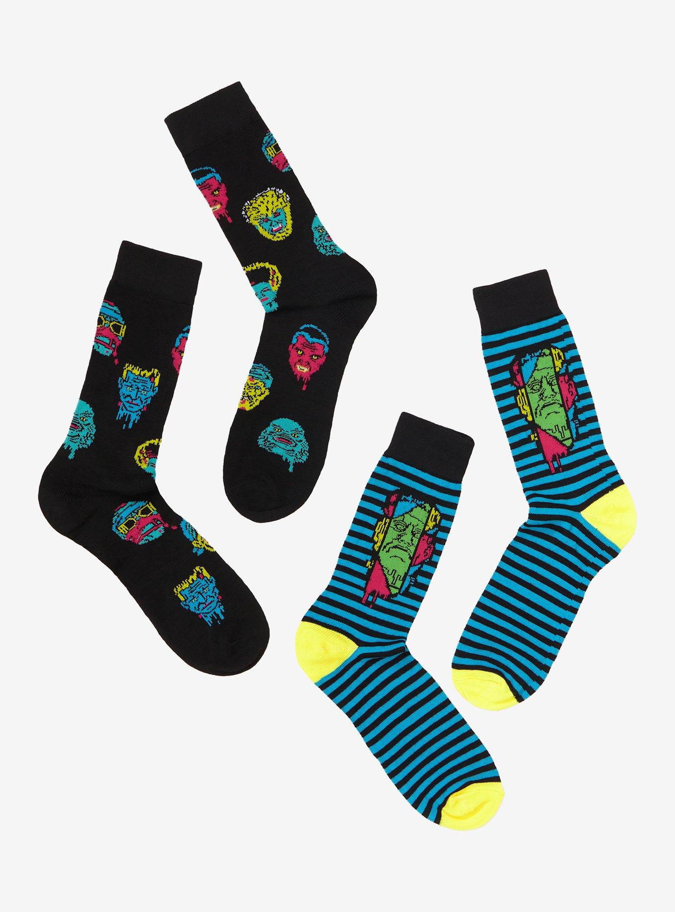 Universal Monsters Neon Crew Socks 2 Pair, , hi-res