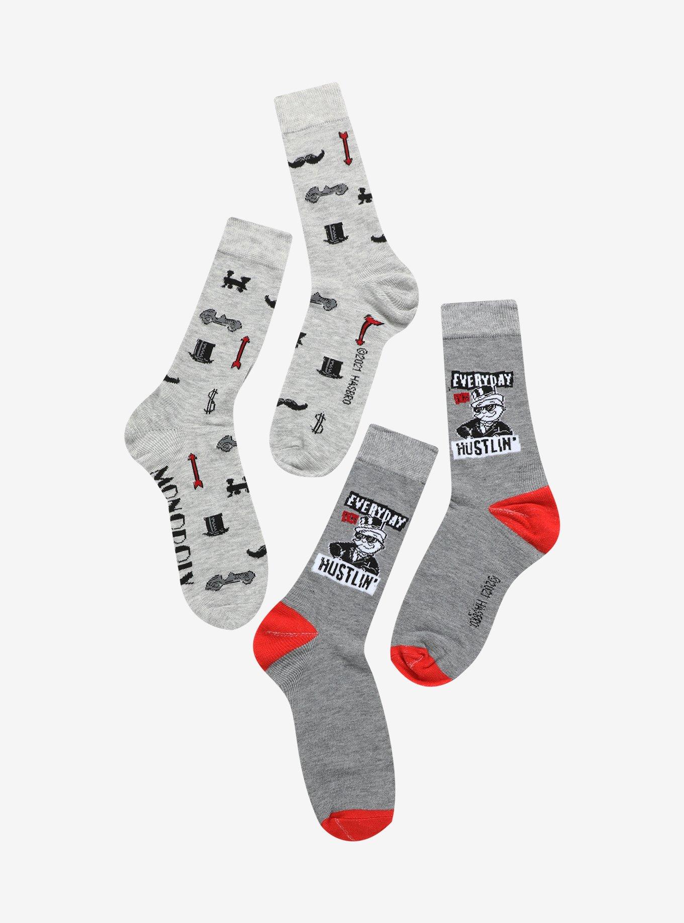 Monopoly Hustlin' Crew Socks 2 Pair, , hi-res