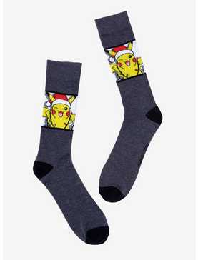 Pokemon Pikachu Santa Crew Socks, , hi-res