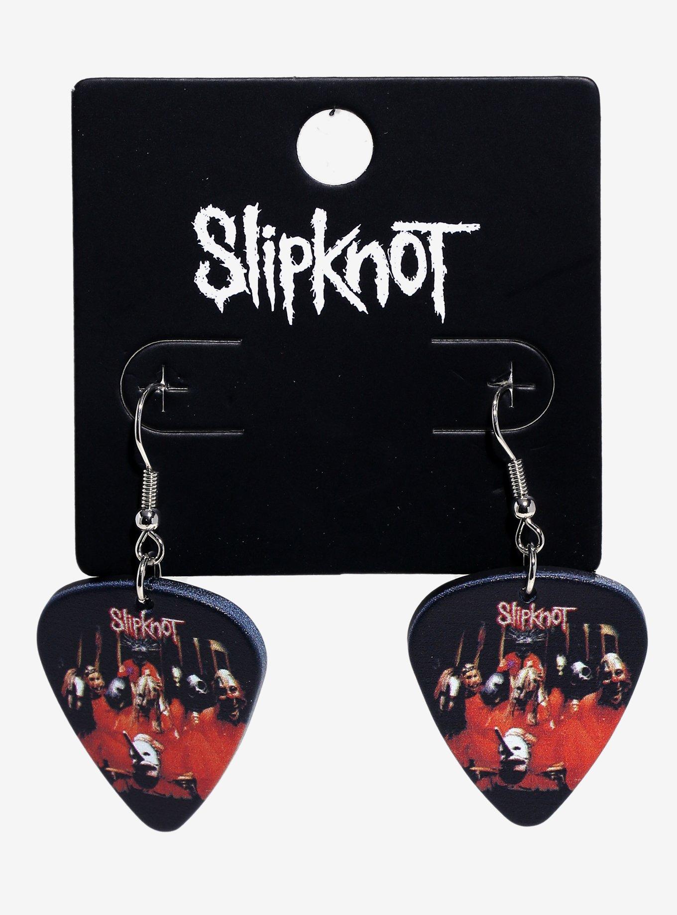 Slipknot Group Photo Guitar Pick Drop Earrings, , hi-res